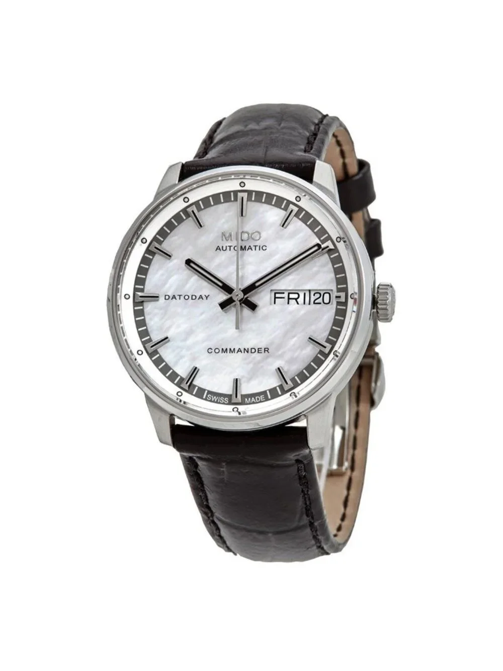 NWT Mido Commander II Automatic White Mother of Pearl Dial Ladies Watch M016.230